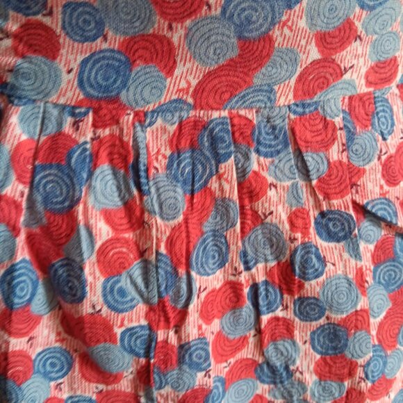 1OF1 Medium Vintage 1940s 50s Apron Wrap Chore Dress Side Tie Handmade MCM Farm - Picture 10 of 13